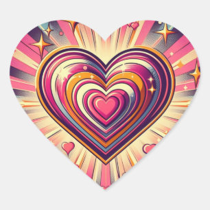 Pegatina En Forma De Corazón Corazón de arte pop de los años 70/Mug de San Vale