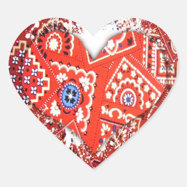 Pegatina En Forma De Corazón corazón de bandana (Anverso)