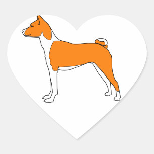 Pegatina En Forma De Corazón corazón de basenji