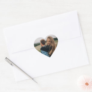 Pegatina En Forma De Corazón Corazón de boda de foto simple