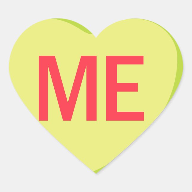 Pegatina En Forma De Corazón Corazón de Caramelo - YO (Anverso)