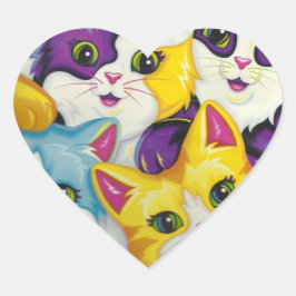 Pegatina En Forma De Corazón Corazón de Chicas Pegatinas de gato Personalizado 