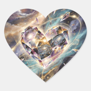 Pegatina En Forma De Corazón Corazón de Cristal Galáctico