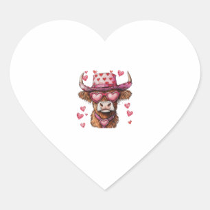 Pegatina En Forma De Corazón Corazón de Gorra de Vaquero de la Vaca de la Monta