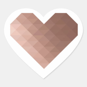 Pegatina En Forma De Corazón Corazón de Moda geométrica de oro rosa