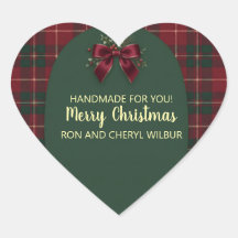 Corazón de Navidad elegante de tartán cuadros Fies