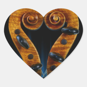 Pegatina En Forma De Corazón Corazón de pegas de desplazamiento de violín