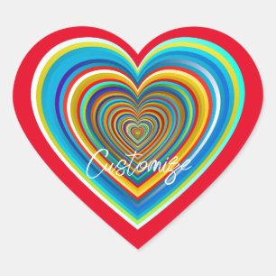 Pegatina En Forma De Corazón Corazón de San Valentín multicolor Thunder_Cove