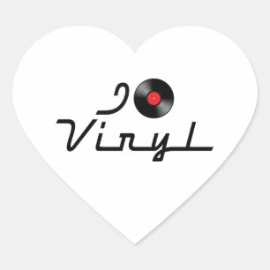 Pegatina En Forma De Corazón Corazón de vinilo que amo - Álbum de DJ para amant