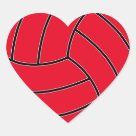Pegatina En Forma De Corazón Corazón de voleibol de color personalizado