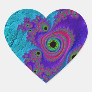 Pegatina En Forma De Corazón Corazón del fractal