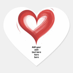 Pegatina En Forma De Corazón Corazón en corazón, personaliza con tu propio text