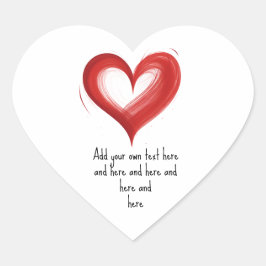 Pegatina En Forma De Corazón Corazón en corazón, personaliza con tu propio text