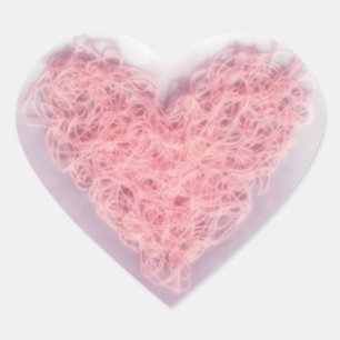 Pegatina En Forma De Corazón Corazón Enredado Rosa