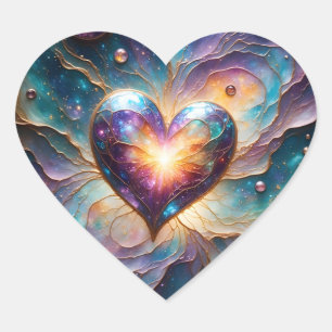 Pegatina En Forma De Corazón Corazón Galáctico del Universo