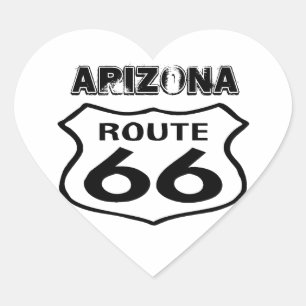 Pegatina En Forma De Corazón Corazón gastado de Arizona del estado de la ruta