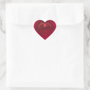 Pegatina En Forma De Corazón Corazón iluminado sobre fondo rojo