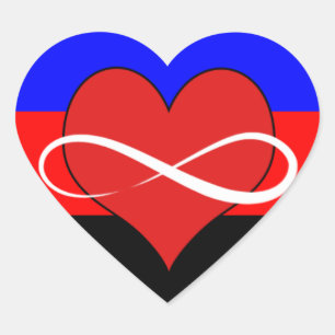 Pegatina En Forma De Corazón Corazón infinito con la bandera