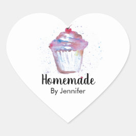 Pegatina En Forma De Corazón Corazón lindo Acuarela Pastel casero Casero