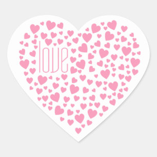 Pegatina En Forma De Corazón Corazón lleno de corazones amor Pink ID733