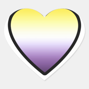 Pegatina En Forma De Corazón Corazón no binario