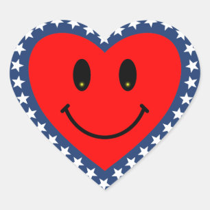 Pegatina En Forma De Corazón Corazón Patriótico
