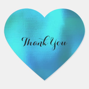 Pegatina En Forma De Corazón Corazón personalizado del azul de océano de