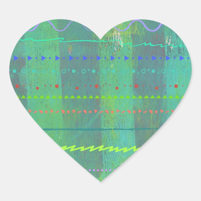 Pegatina En Forma De Corazón Corazón pintado (Anverso)