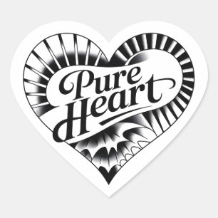 Pegatina En Forma De Corazón Corazón "Puro Corazón" de estilo tatuaje vintage