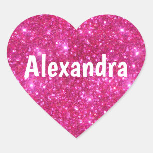 Pegatina En Forma De Corazón Corazón Purpurina rosado