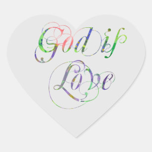 Pegatina En Forma De Corazón Corazón Religioso Cristiano Dios Es Amor