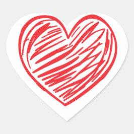 Pegatina En Forma De Corazón Corazón rojo