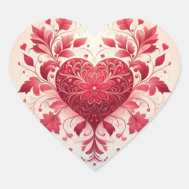 Pegatina En Forma De Corazón Corazón Rojo (Anverso)