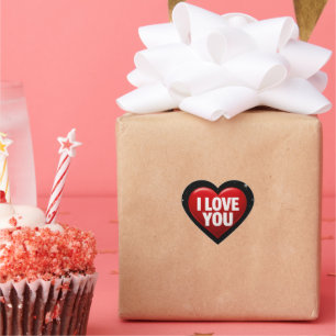 Pegatina En Forma De Corazón Corazón rojo con tipografía blanca "TE QUIERO" Cos