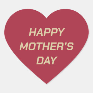 Pegatina En Forma De Corazón Corazón Rojo Feliz Día de la Madre