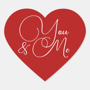 Pegatina En Forma De Corazón Corazón rojo 'Tú y yo' para el corazón de San Vale
