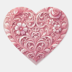 Pegatina En Forma De Corazón Corazón Rosa