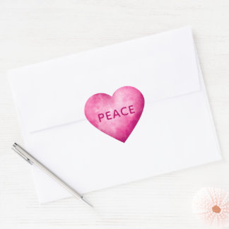 Pegatina En Forma De Corazón Corazón rosa con PAZ