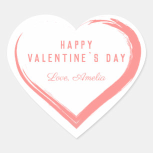 Pegatina En Forma De Corazón Corazón rosa de San Valentín de Madera Rústica con