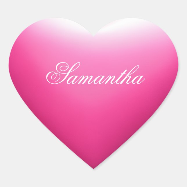 Pegatina En Forma De Corazón Corazón Rosa Girly (Anverso)