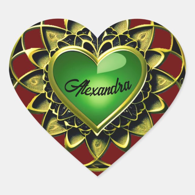 Pegatina En Forma De Corazón Corazón verde (Anverso)