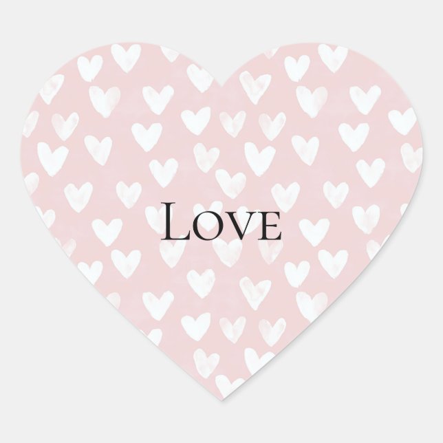 Pegatina En Forma De Corazón Corazones blancos rosados (Anverso)