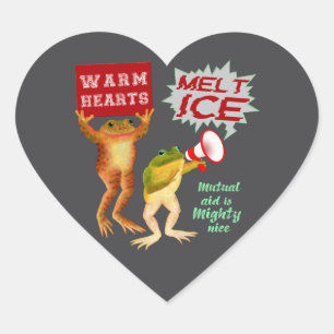 Pegatina En Forma De Corazón Corazones Cálidos Derriten Hielo