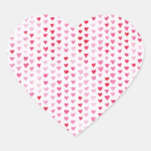Pegatina En Forma De Corazón Corazones de acuarela