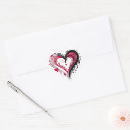 Pegatina En Forma De Corazón Corazones de acuarela