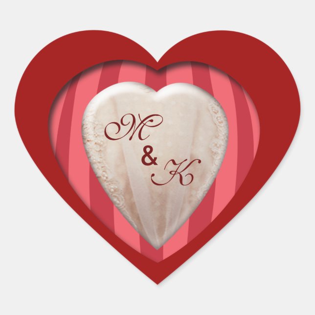 Pegatina En Forma De Corazón Corazones de amor (Anverso)