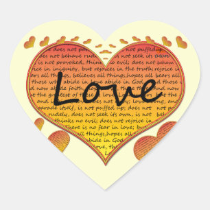 Pegatina En Forma De Corazón Corazones de Amor 1 Corintios 13