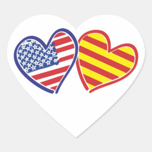 Pegatina En Forma De Corazón Corazones de amor de la Cataluña de Estados Unidos