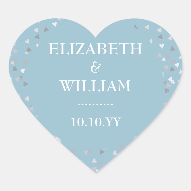 Pegatina En Forma De Corazón Corazones de Confeti (Anverso)