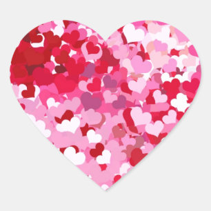Pegatina En Forma De Corazón Corazones de Confeti Rosa